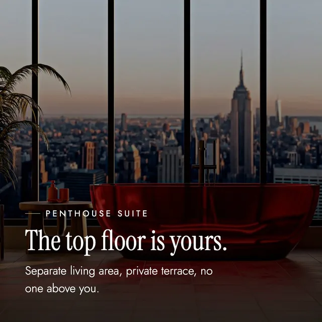 A designed post with the headline set over the photograph